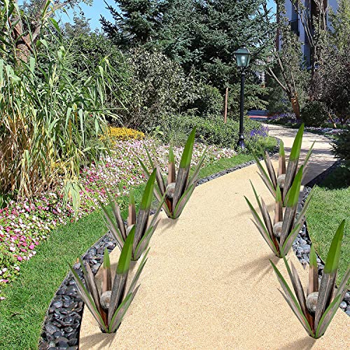 2Pcs Tequila Rustic The Latest In 2022 Sculpture Metal Agave Plant Home Decor Rustic Hand Painted Metal Agave Garden Ornaments Outdoor Decor Figurines Home Yard Decorations Lawn Ornaments (Style 3) #TOP4