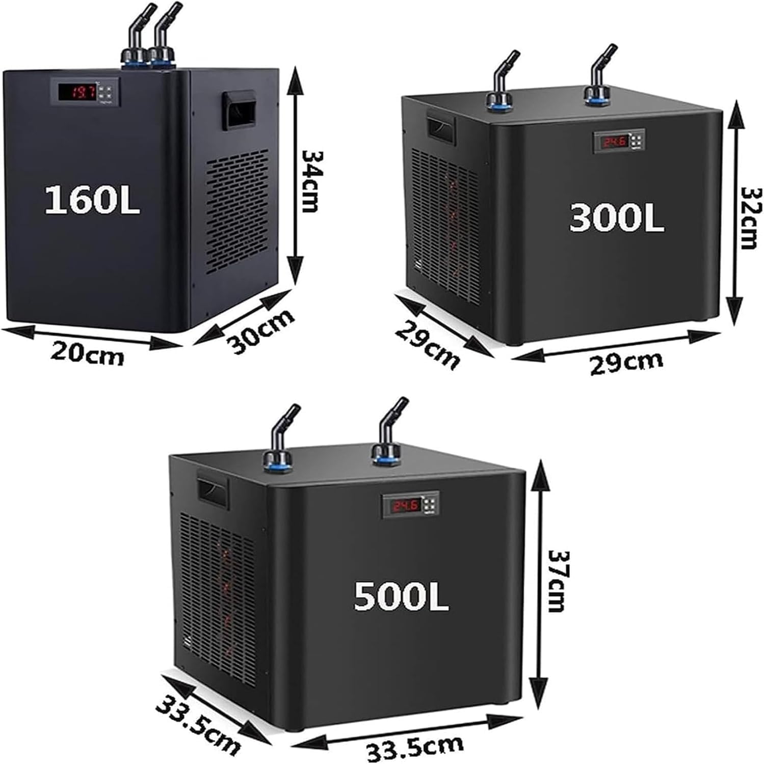 Refrigeratore d'Acqua per Acquari Commerciali 160l/300l/500l Refrigeratore d'Acqua Idroponico Intelligente Refrigeratore d'Acqua per Acquari per Pesci Costante Acqua Dolce Salat