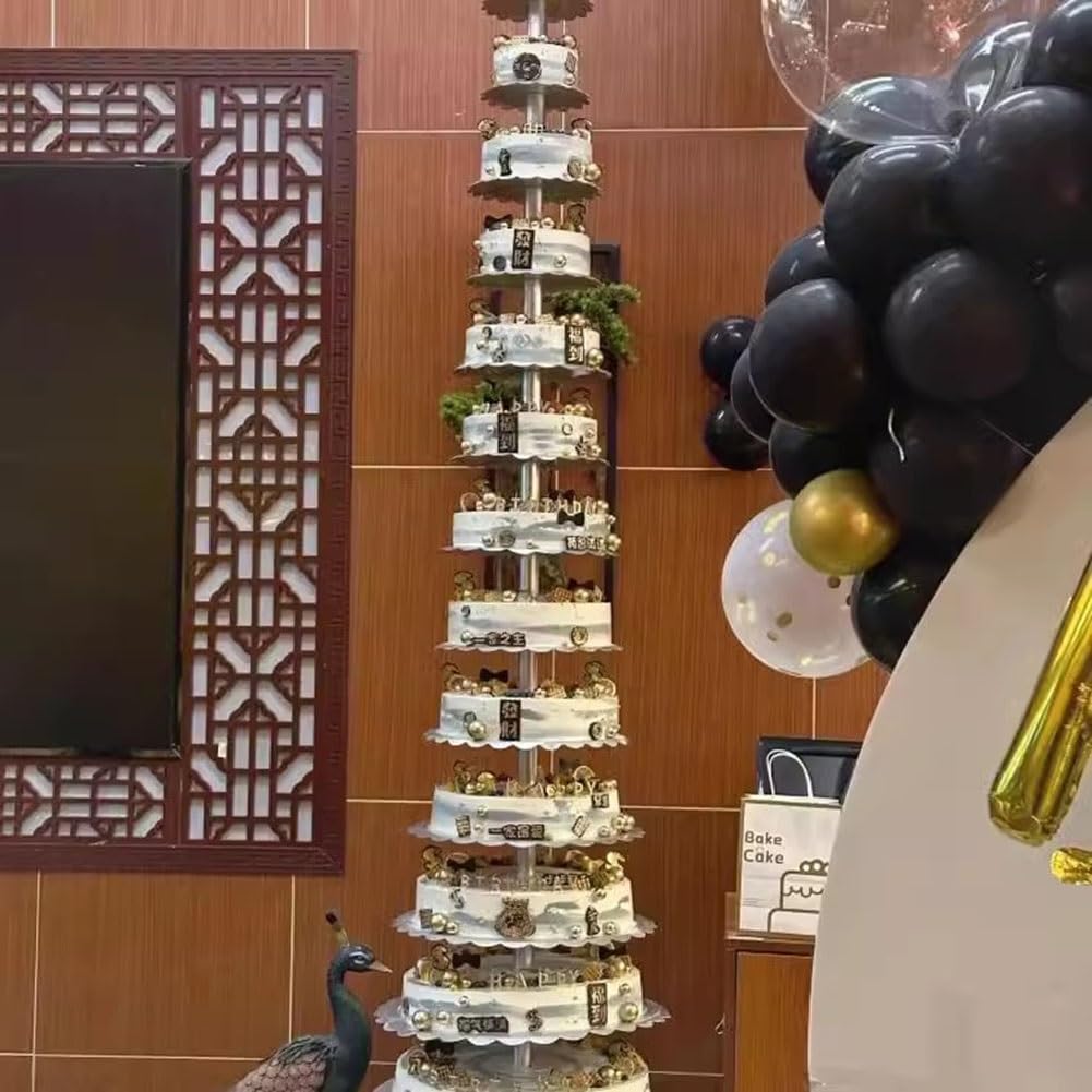 Soporte Redondo para Tartas Torre de Tartas de Gran tamaño con Forma de árbol para exhibir postres, Bodas, Fiestas de cumpleaños y graduaciones(10-Tier)