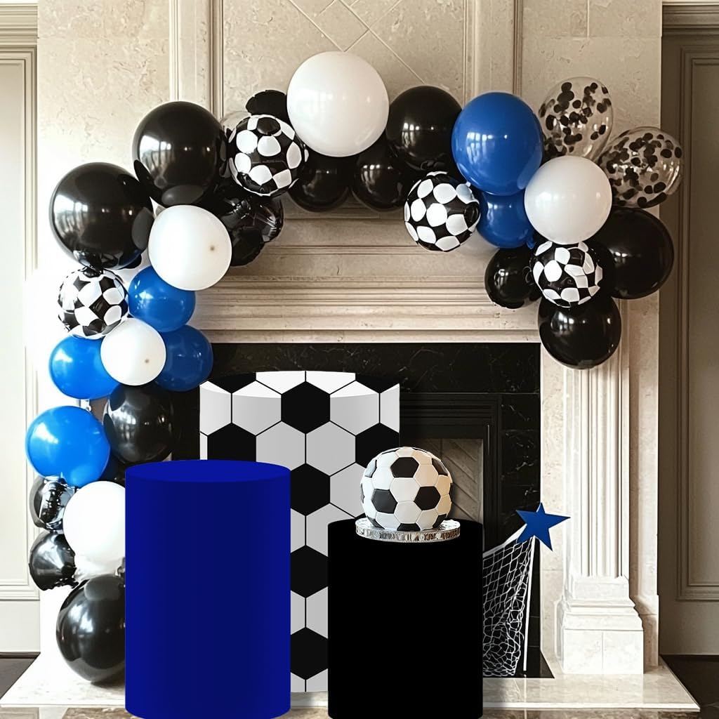 Soccer-Themed Cylinder Cover Set for Dessert Table Sports Events, and Kids' Soccer Birthday Celebrations (Cylinders Not Included)