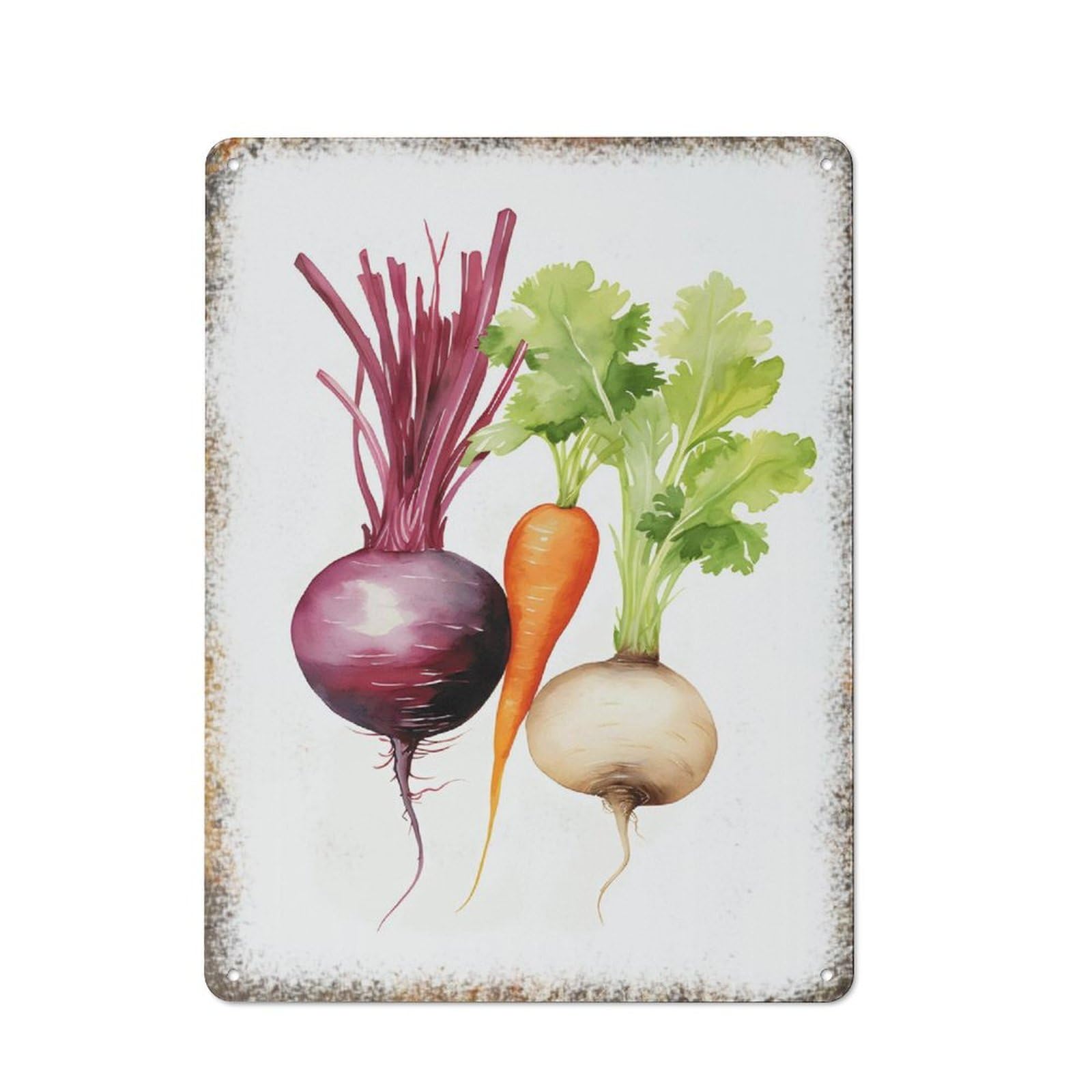 Watercolor Vegetables Wall Art Minimalist Kitchen Bedroom Vintage Art Wall Decor Sign 12 * 16inch