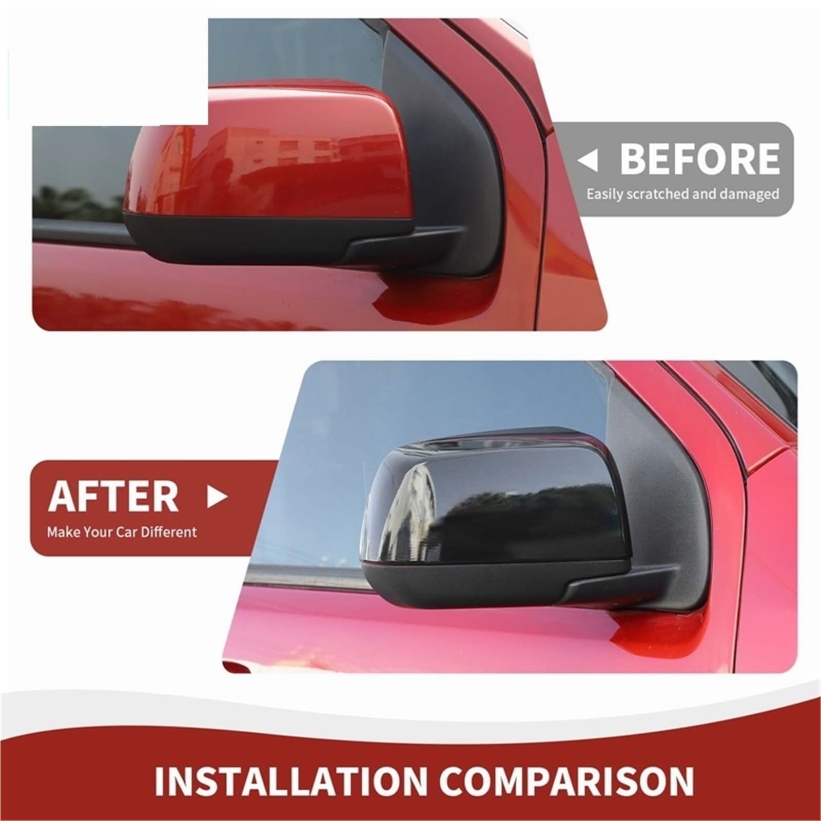 Rückspiegel Abdeckung Für Chevrolet Für Colorado Für Canyon | 2014-2022 Carbon Grain Auto Rückspiegel Dekoration Shell Cover(Chrome)