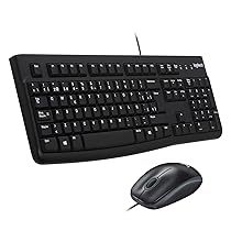 Logitech MK120 Combo Tastiera e Mouse con Filo per Windows, Layout Spagnolo QWERTY – Nero
