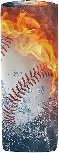 Miniatura 3 de AUUXVA Bolsa de lápices deportiva para béisbol, agua de fuego, estuche para lápices, bolsa con cremallera, bolsa para brochas de maquillaje, para la