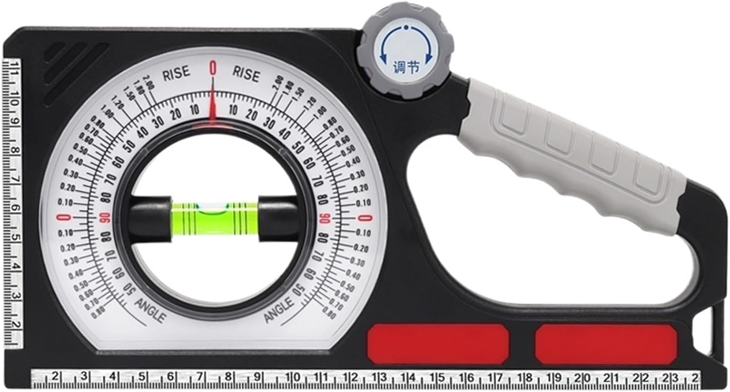 1PC Portable Mechanical Angle Slope Instrument Magnetic Level Bubble Inclinometer Protractor Slope Ruler Level(Black Magnetic)