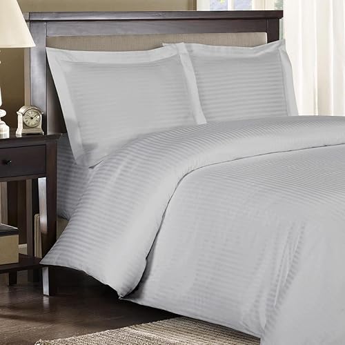 Miniatura 8 de Precious Star Linen  Algodón egipcio  Funda de edredón tamaño King XL 116 x 98 pulgadas  Cierre de cremallera y lazos en las esquinas  Ligera y