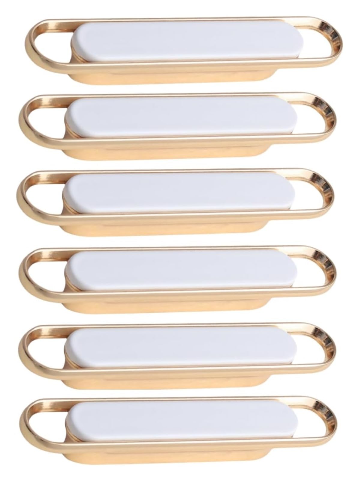 NLQCSXWEP Zinc Alloy Cabinet Bow Handle, Zinc Alloy Drawer and Cabinet Handles 6-Pack Multicolor(64mmk Gold+White)