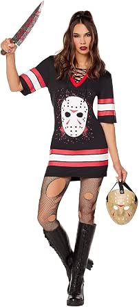 Smiffys Friday The 13th Damen-Kostüm – Offiziell Lizenziertes Hockeykleid (Größe Inkl. Maße) Smiffys Friday The 13th Damen-Kostüm – Offiziell Lizenziertes Hockeykleid (Größe Inkl. Maße)