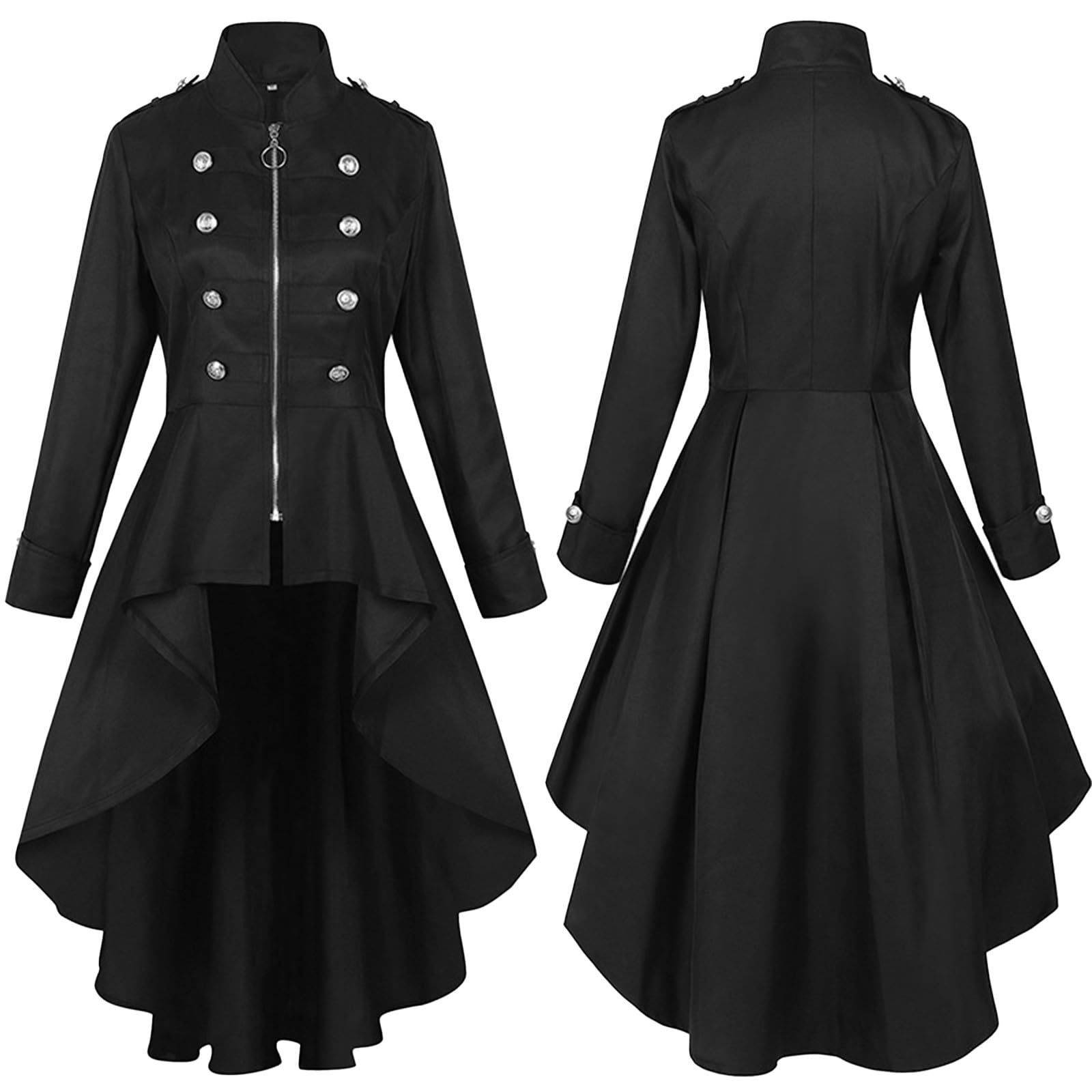 Karneval KostüM Damen Damen Windjacke im Retro-Stil mit langem unregelmäßigem Saum für Elegante Cosplay historische Hofdamen Kostüme