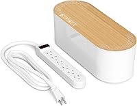 Vista 10 de D-Line Caja de organización de cables con 6 tomas de corriente de CA de 6 pies, oculta los cables de extensión y el exceso de desorden de cables