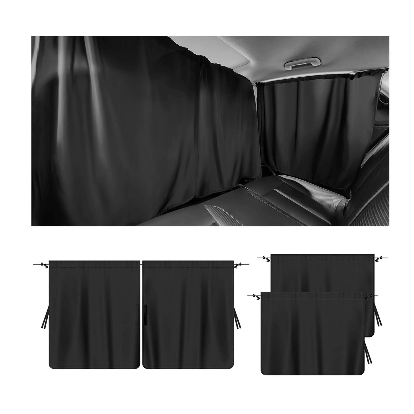 LKILFUWX for Mini Cooper SE Countryman ALL4 F54 F55 F56 F57 F60 Car Divider Curtains, Car Privacy Curtains Camping Travel, Light Blocking Vehicle Back Seat Separation Partition Screen