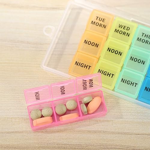 Miniatura 7 de Compartimentos grandes Pastillero de viaje Meds Pastillero De Viaje Divisor de Medicamentos Portátil Organizador de Medicamentos Caja de