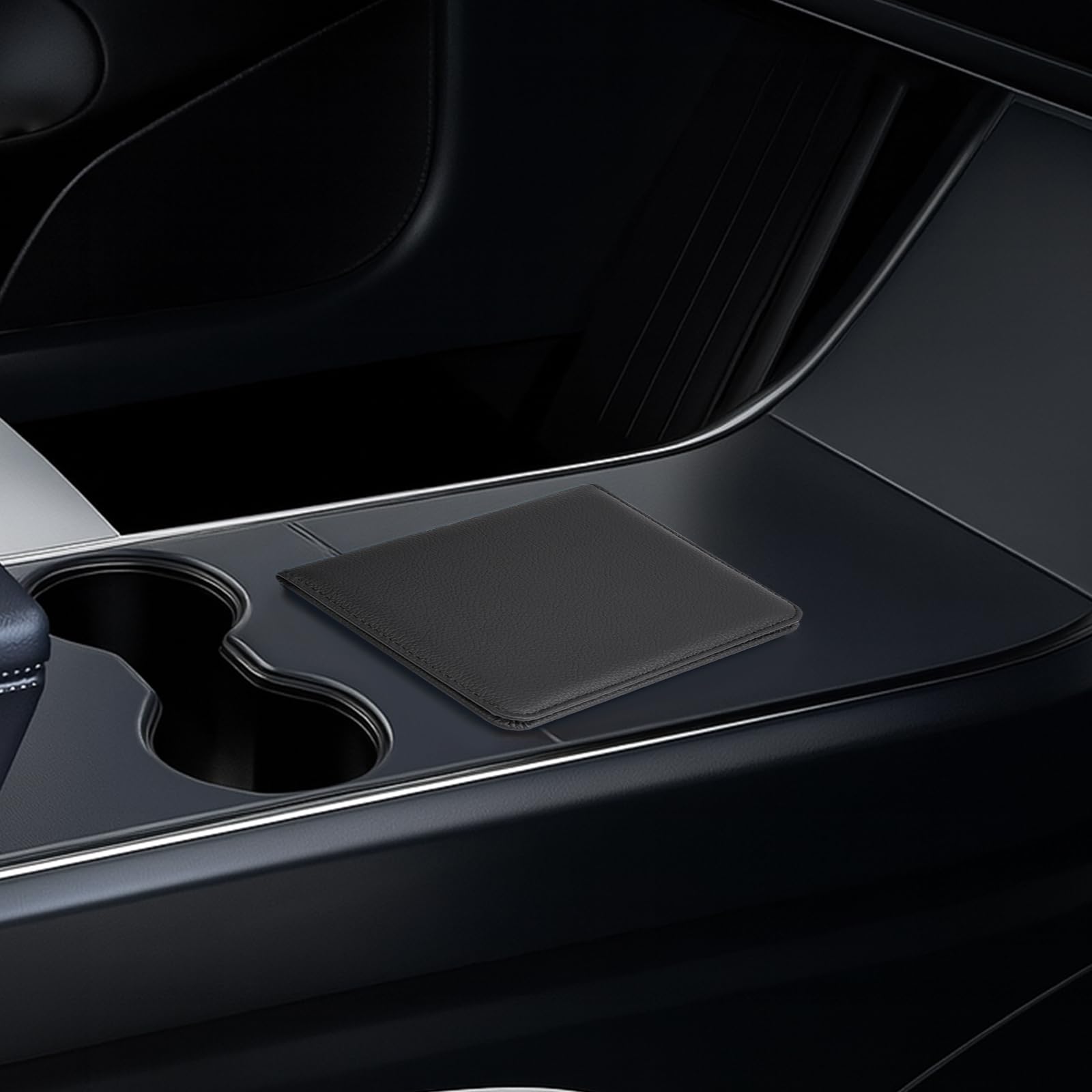 RSAquar Porta Documentos para Coche – Funda Compacta de PU para Registro del Vehículo, Seguro y Permiso de Conducir – Organizador para Guantera (Negro)