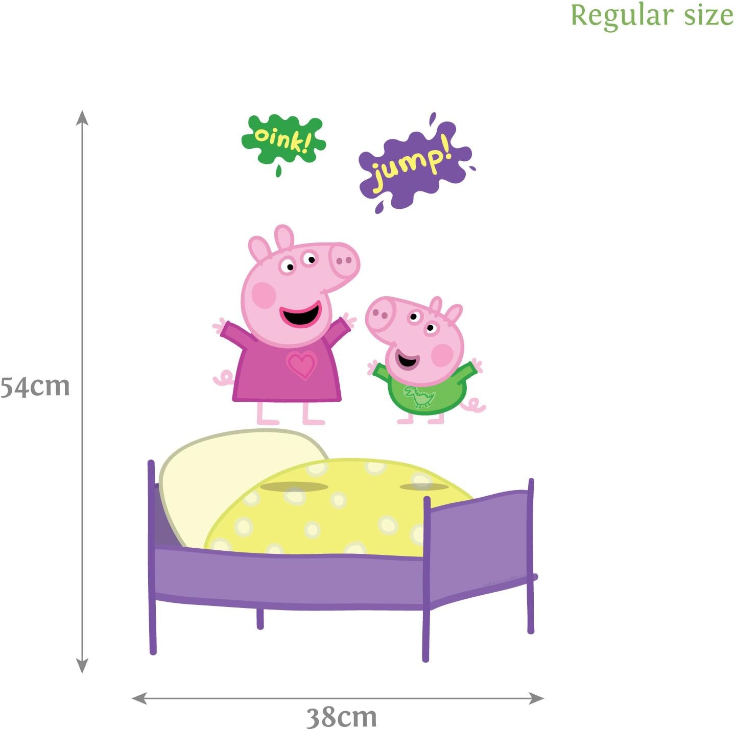 Stickerscape Peppa Pig and George Wall Stickers (Jumping On The Bed - Regular Size) - Image 4