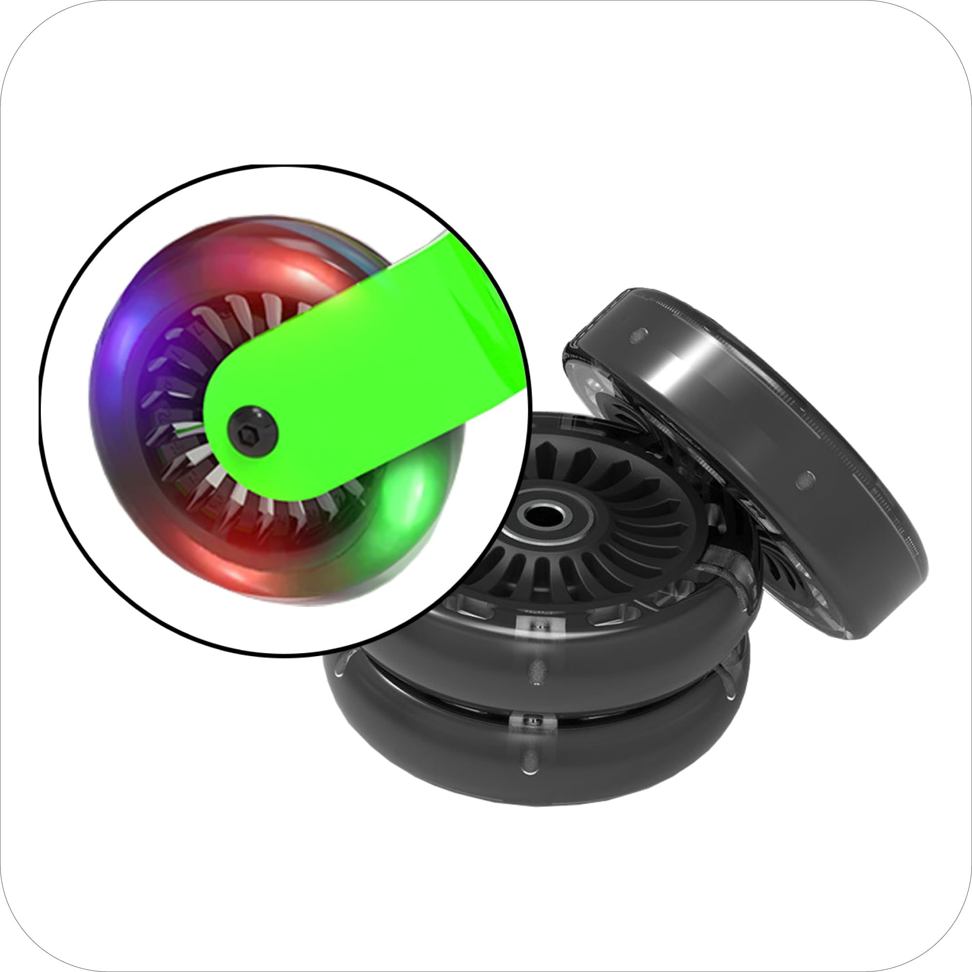 EzyRoller Juego de 2 ruedas LED de repuesto de 96 mm para Classic, Drifter o Drifter X