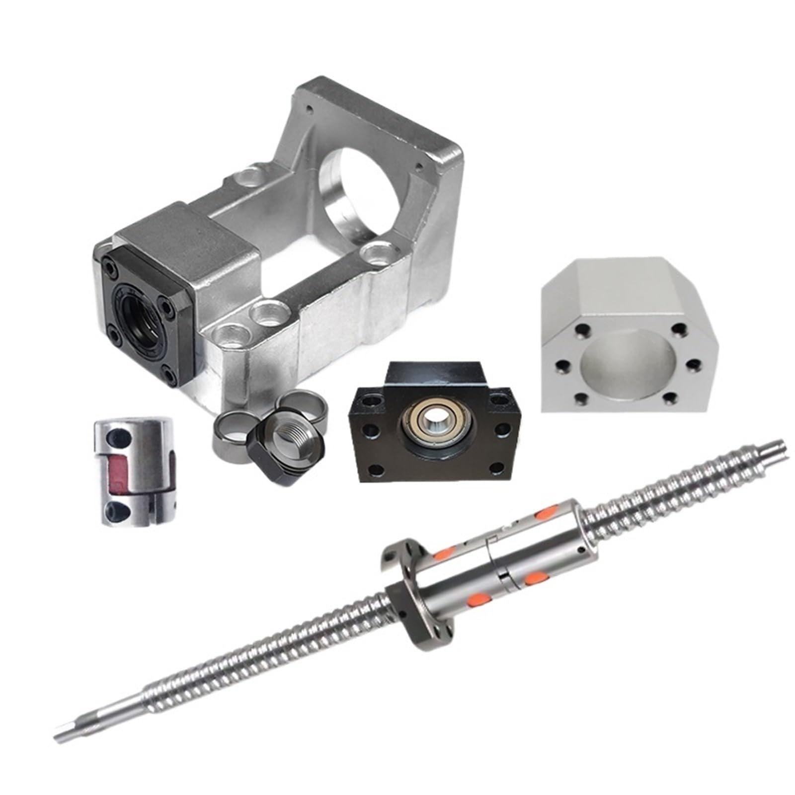 Metal Ball Screw nut end Processing 1pcs Ball Screw Double Nut DFU1605 Set for Stepper Servo Motor Travel Length 1500 1000 End Processing Coupler Nut(1400mm)