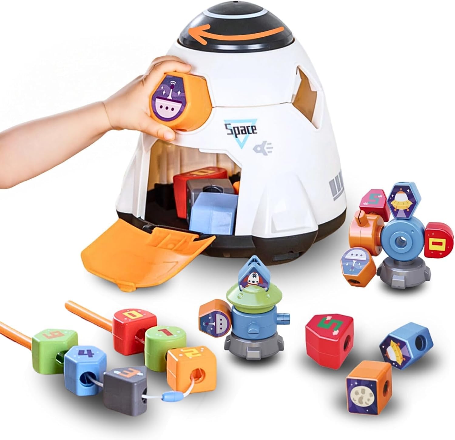 PRIME DEALS Montessori Spaceship Shape Sorting Toys Rocket Toys Sorting Stacking & Building Blocks Stacking Tower Playset Skills Developmental Astronaut Toys Gift for 2+ Year Kids Toddlers (Multi) (B08HX5T412) Amazon Price History, Amazon Price Tracker