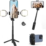 ULANZI JJ03 Magnetic Phone Tripod with Remote Control, 3-in-1 Selfie Handle with 360° Rotation Extendable Stand for Android iPhone