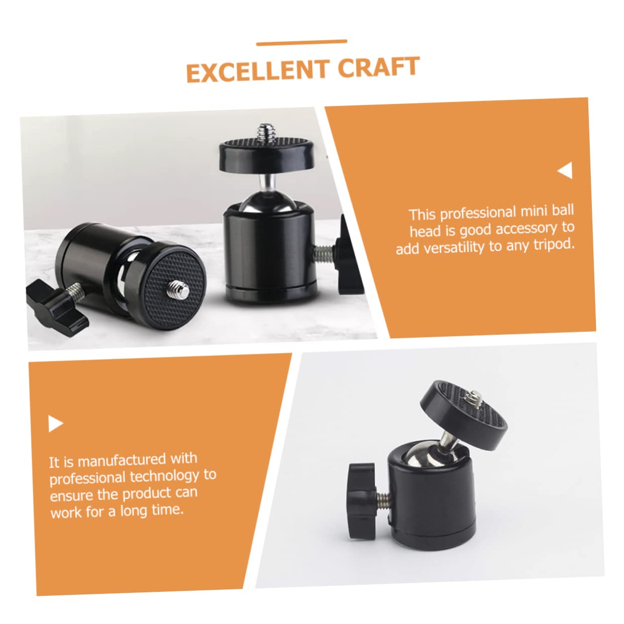 HEMOTON Professional Mini Ball Head Tripod Mount Hot Shoe and Ring Light Fits Cameras Smartphones Action Cameras