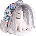Front Expandable Cat Backpack Carrier, Fit up to 7kg, Clear Bubble Pet Carrier Backpack for Cat and Small Puppy
