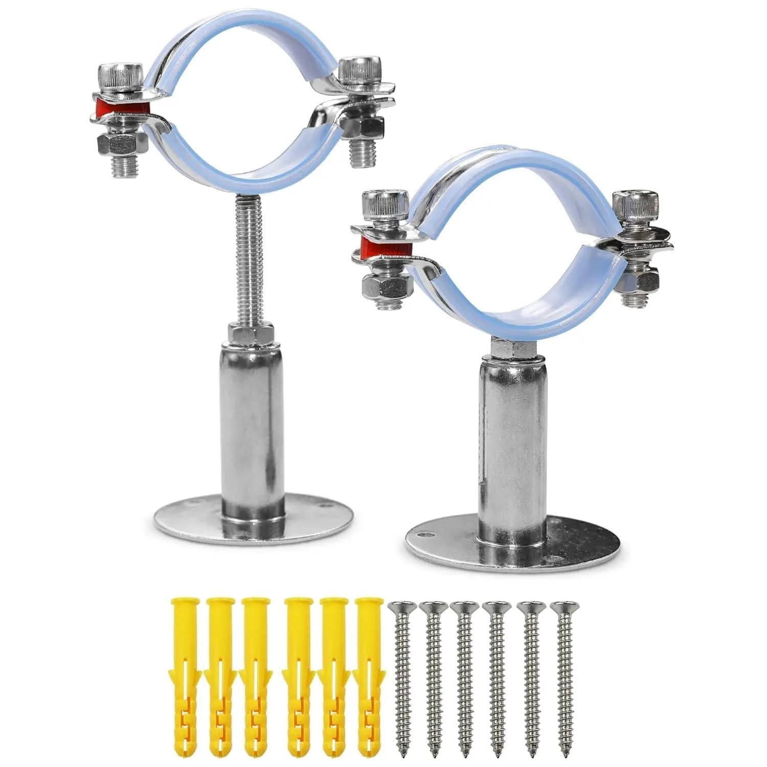 Bgnehrfl Women's One Color Pipe Hanger, 2Pcs Pipe Hanger Bracket Clamp Fit 15-108Mm Tube Mount Suppoert Clip(15-19Mm)
