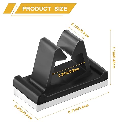 Miniatura 2 de M Clips de cable de nailon negro, organizador de cables eléctricos, abrazadera de cuerda de alambre adhesiva USB para escritorio, coche, Dash Cam -