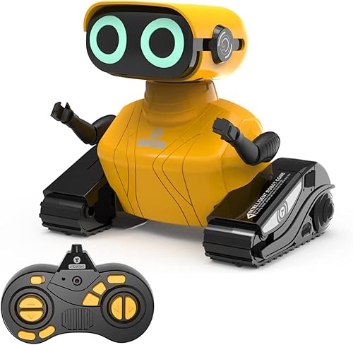 Miniatura 8 de GILOBABY Juguetes robot, robot de control remoto, robots RC para niños con ojos LED, cabeza y brazos flexibles, movimientos de baile y música