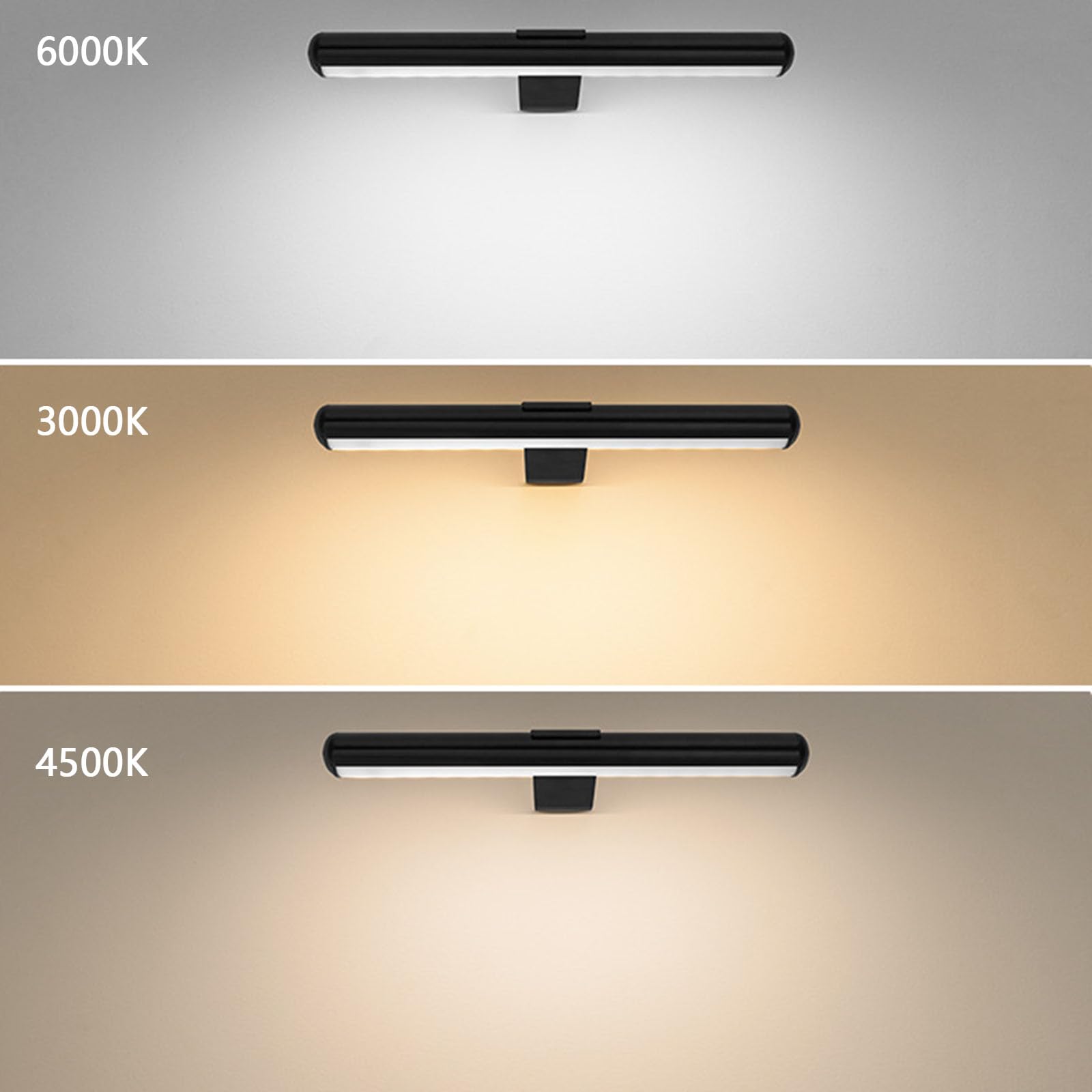 Luz LED Recargable para Espejo, luz para Cuadros con batería de 4000 mAh y Control Remoto, Barra magnética Regulable, iluminación para Debajo de estantes, Espejos y armarios.