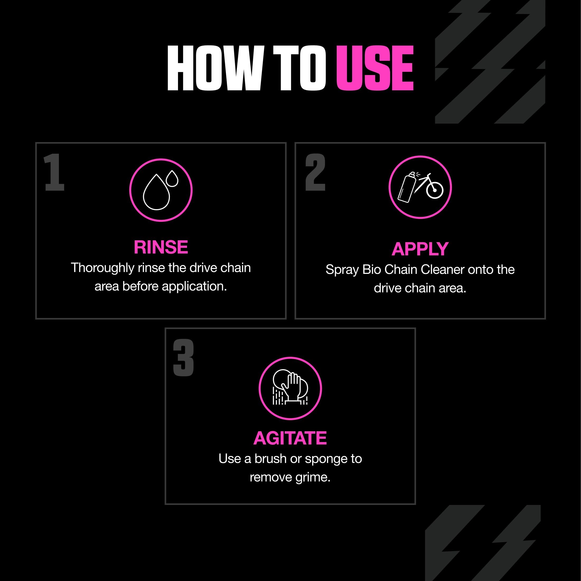 Muc-Off Motorcycle Chain Cleaner, 16.9 fl oz - Chain and Degreaser Spray for Cleaning - for On and Off-Road