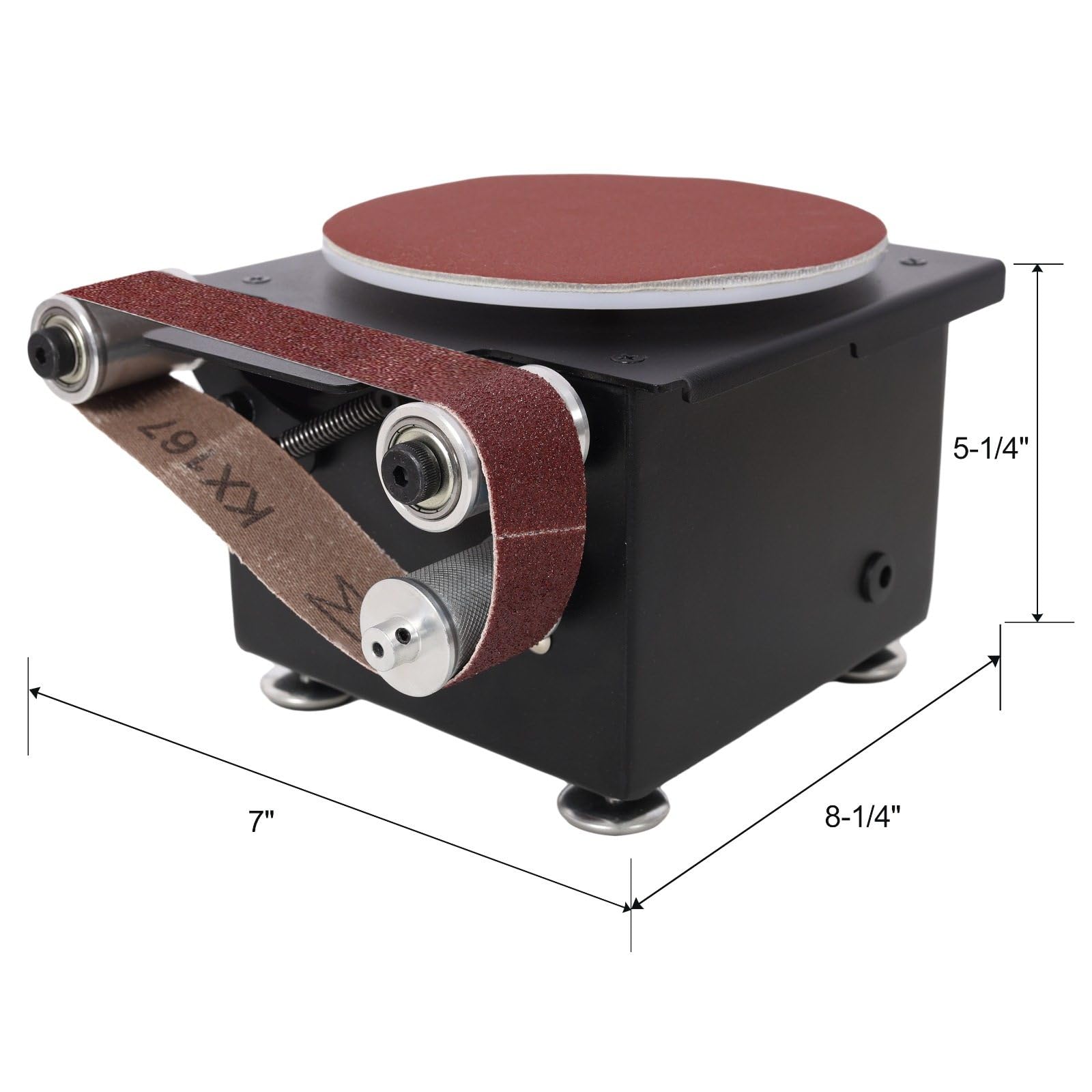 FRITHJILL 2-in-1 Belt and Disc Sander with Variable Speed Control - Compact Benchtop Sanding Machine for Woodworking, Crafts, and DIY Projects (200W, 6