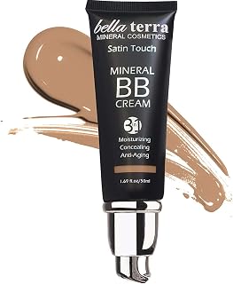Bellaterra Cosmetics BB Cream – Tinted Moisturizer & Mineral Foundation Makeup, Medium Tan 105 – Lightweight, Oil-Free, Buildable Coverage, Matte Finish, Anti-Aging Concealer, Clean Beauty, 1.69 oz