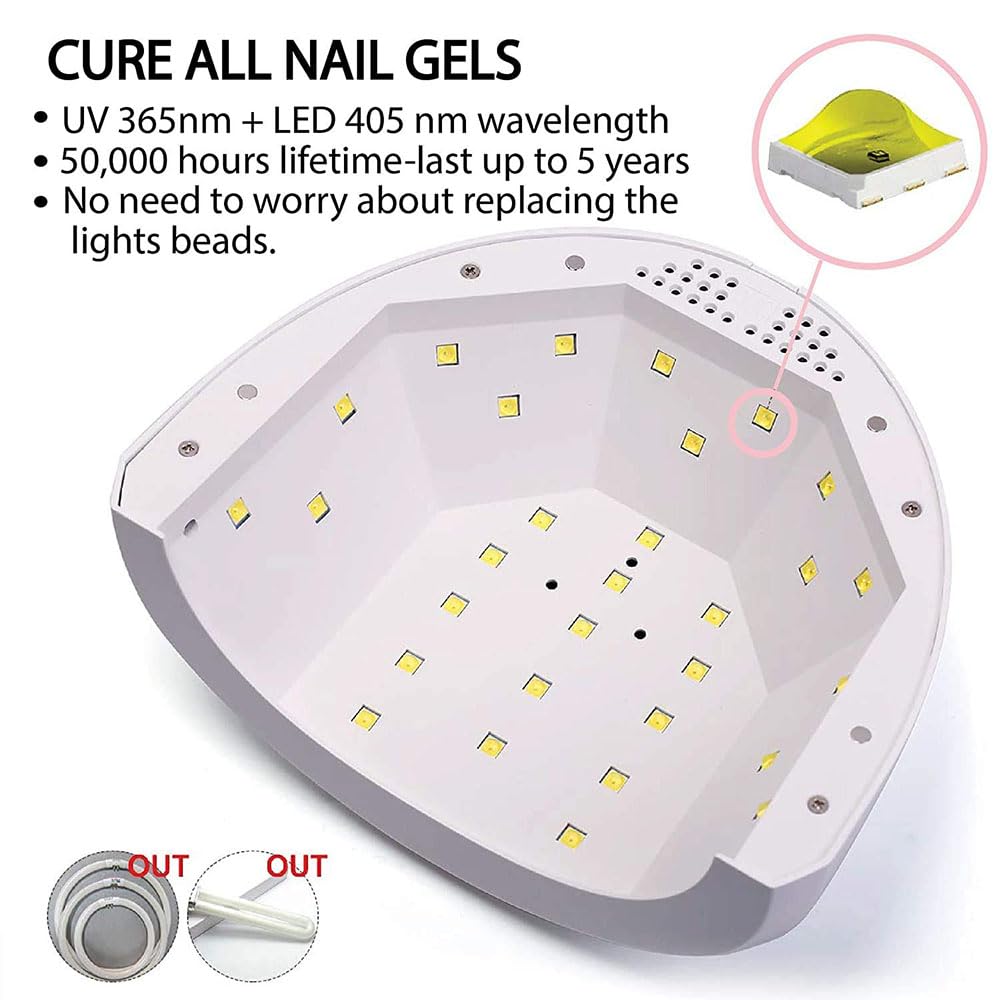 Amazon.com : 24/48W UV Led Nail Lamp for Gel Dryer : Beauty