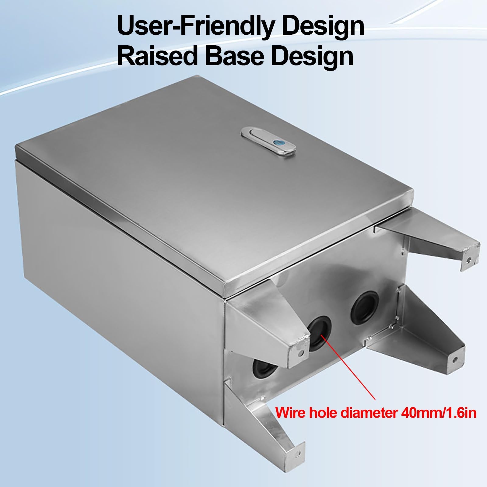Armario de Distribución de Suelo, Caja Cuadro Electrico con Cerradura | Caja Estanca Exterior de Acero Inoxidable, Armario Electrico con Base Elevada y Placas de Montaje(50x60x20cm/20x24x8in)