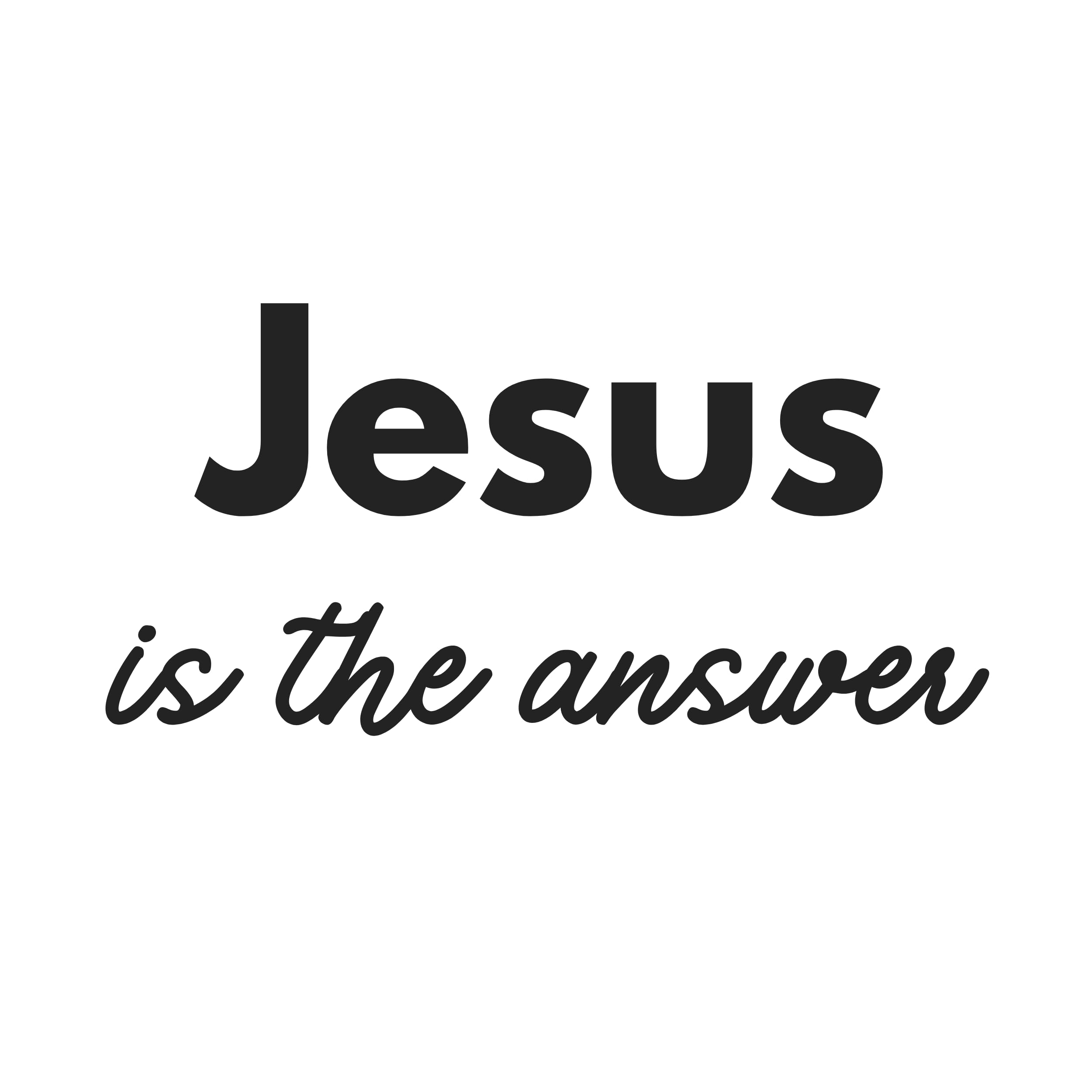 Jesus is The Answer Mens Christian Shirt (as1, Alpha, m, Regular, Regular, White)