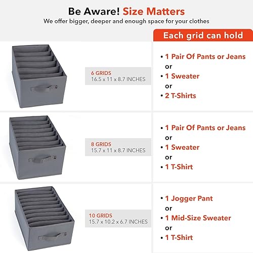 Miniatura 5 de Completo 5 organizadores de cajones de ropa, organización de armario y almacenamiento de ropa con cremallera de metal para ropa interior,