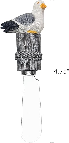 Miniatura 3 de UP ware Seagull - Esparcidores de queso de gaviota, asas de resina pintadas a mano con cuchillas de acero inoxidable para untar queso crema,