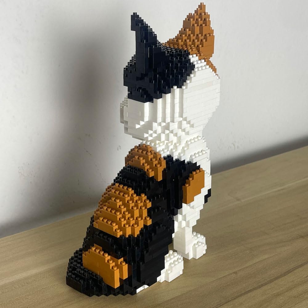 Calico Cat Model Micro Mini Building Block Toys Sets: Reminiscent of Your Beloved Feline Gift & Decro Choice