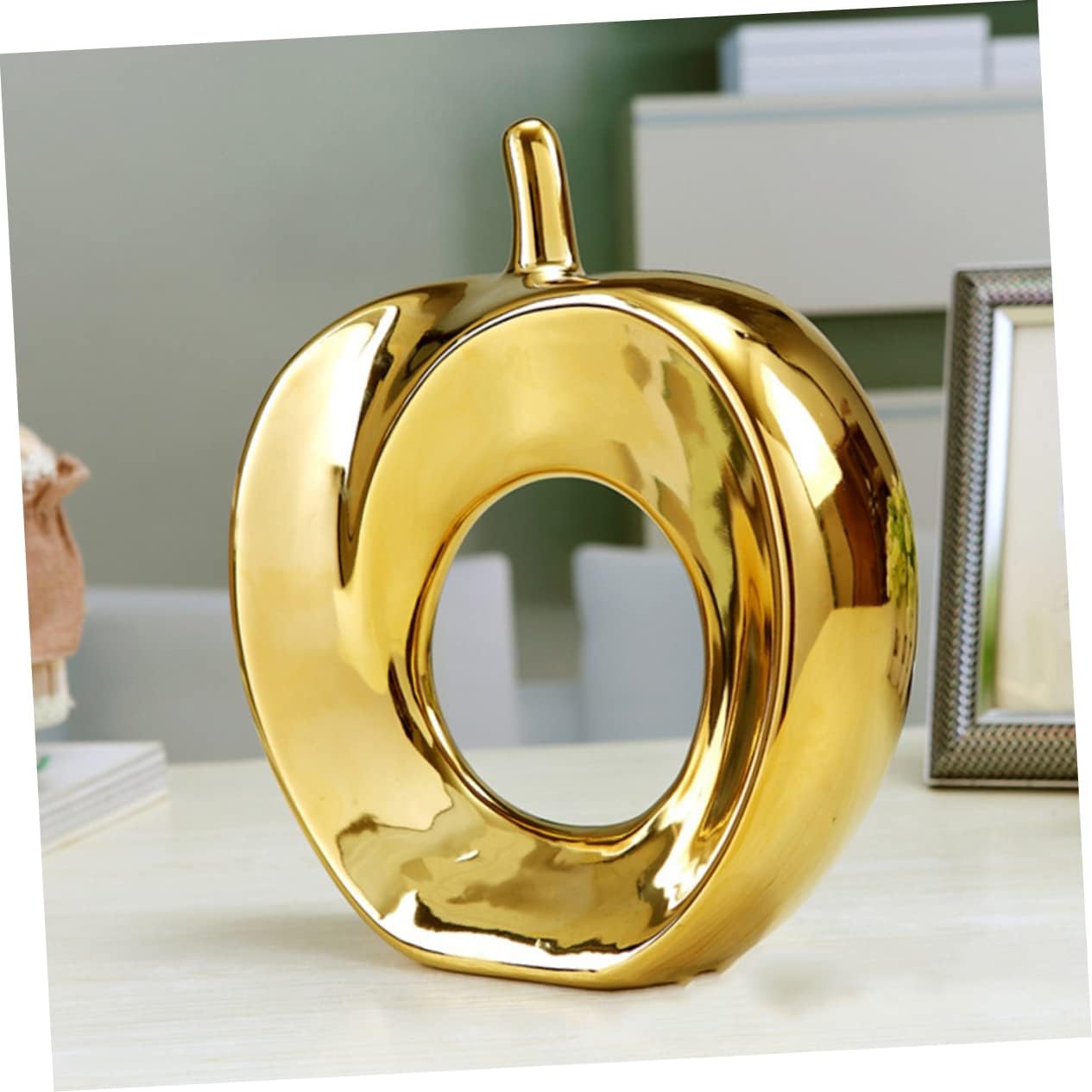 Ceramic Apple Lucky Decoration Artificial Fruit Decor Unique Home Decor Ornaments Desktop Porcelain Fruit Figurine