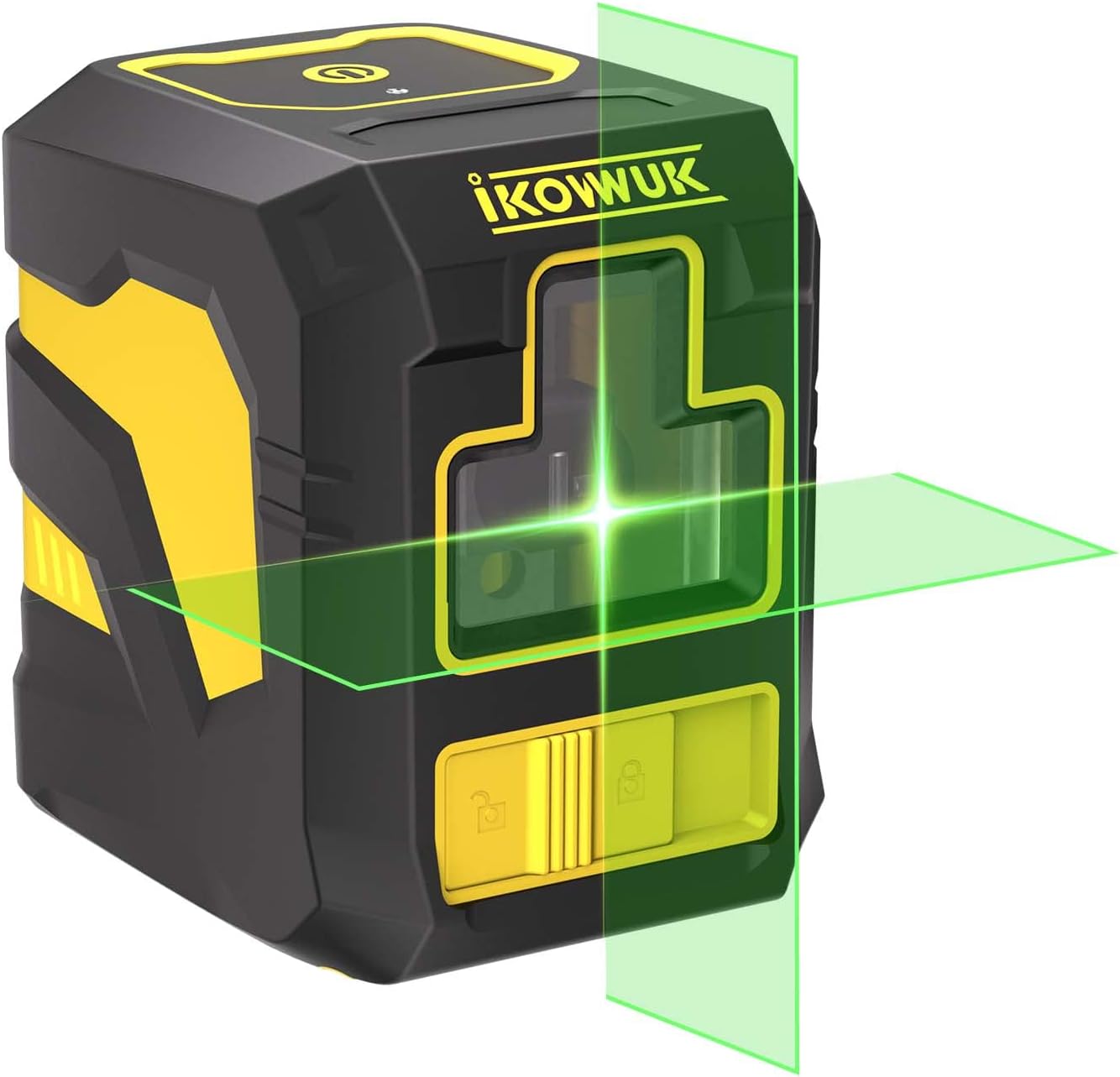 IKOVWUKLaser Level Self Leveling,100ft Green Cross Laser Level with Manual Pulse Mode, Accurate Measurement for Picture Hanging Indoor & Outdoor, Magnetic Bracket &Battery