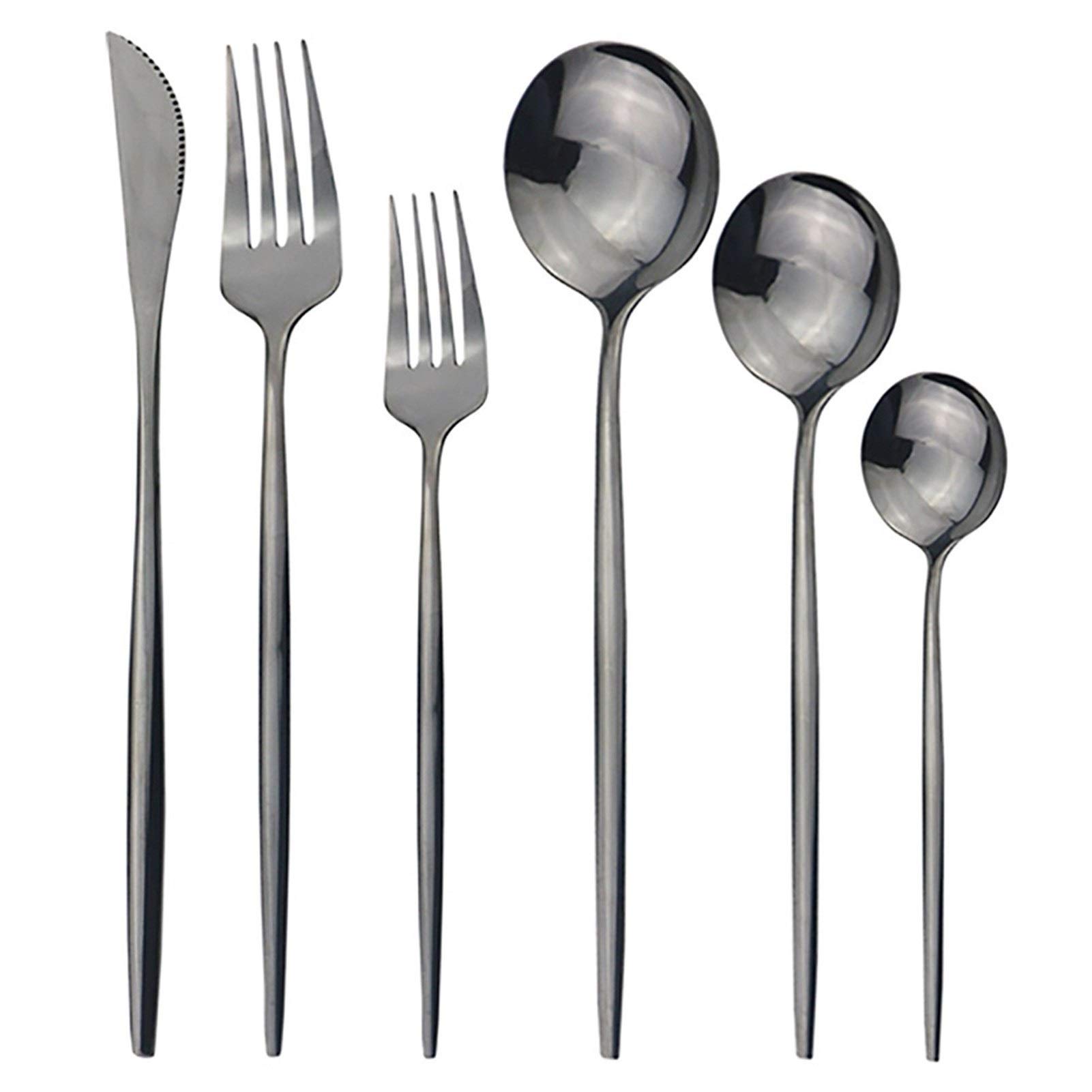 Couverts de table noirs en inox parfaits pour vos dîners et réceptions entre amis