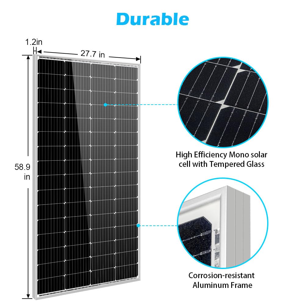 SUNGOLDPOWER 400 Watt Solar Panel, 2PCS 200W Monocrystalline Solar Panels for 12V/24V/48V System, High Efficiency Solar Module Grade A Solar Cell for RV, Boat, Marine, Rooftop and Off-Grid