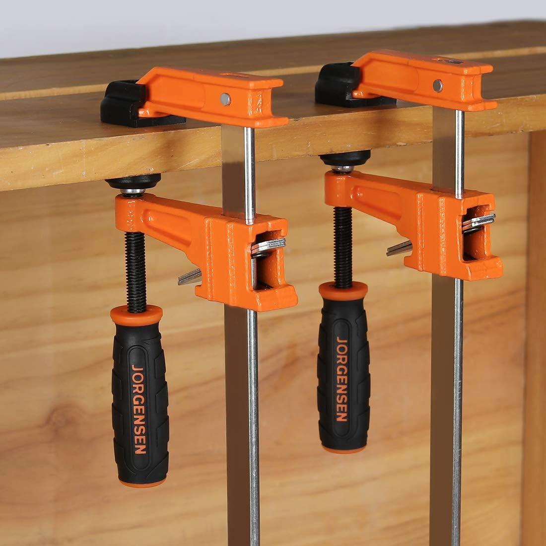 Jorgensen 2-Piece Steel Bar Clamp Set, Light Duty F-Clamp, 8-inch & 12-inch - - 