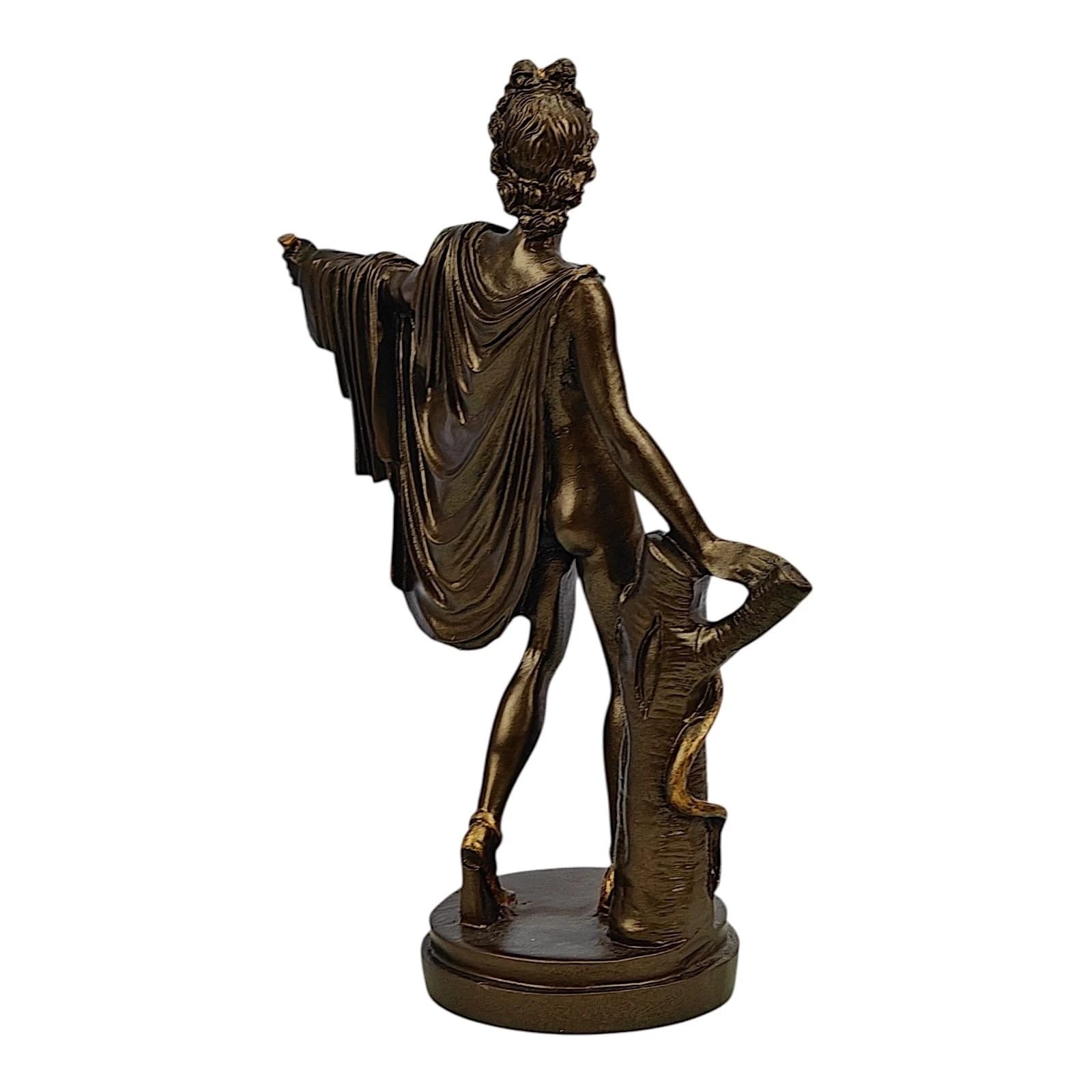Grecki bog muzyki i światła Apollo Belvedere statuetka odlewana marmurowa rzeźba 24 cm, efekt brązu figurka artystyczna klasyczna, ręcznie wykonana w Grecji