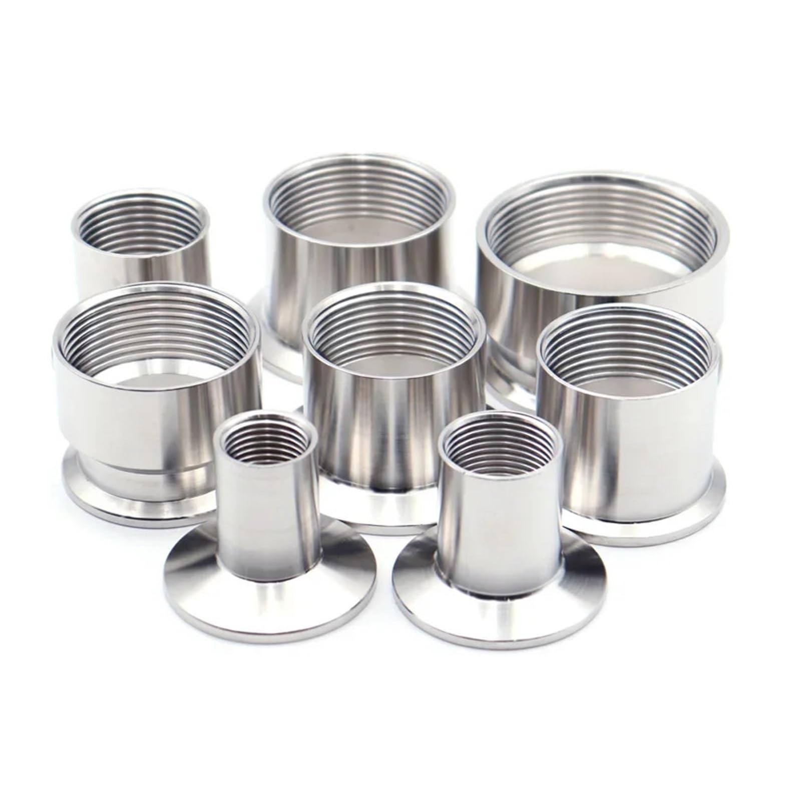ICXLPMC 1pc SS304 Bspt Female Thread Stainless Steel Ferrule Pipe Fittings Tri Clamp Adaptor 1/2" Dn15 DN20 DN25 DN32 DN40(DN15 Ferrule50.5mm) ICXLPMC