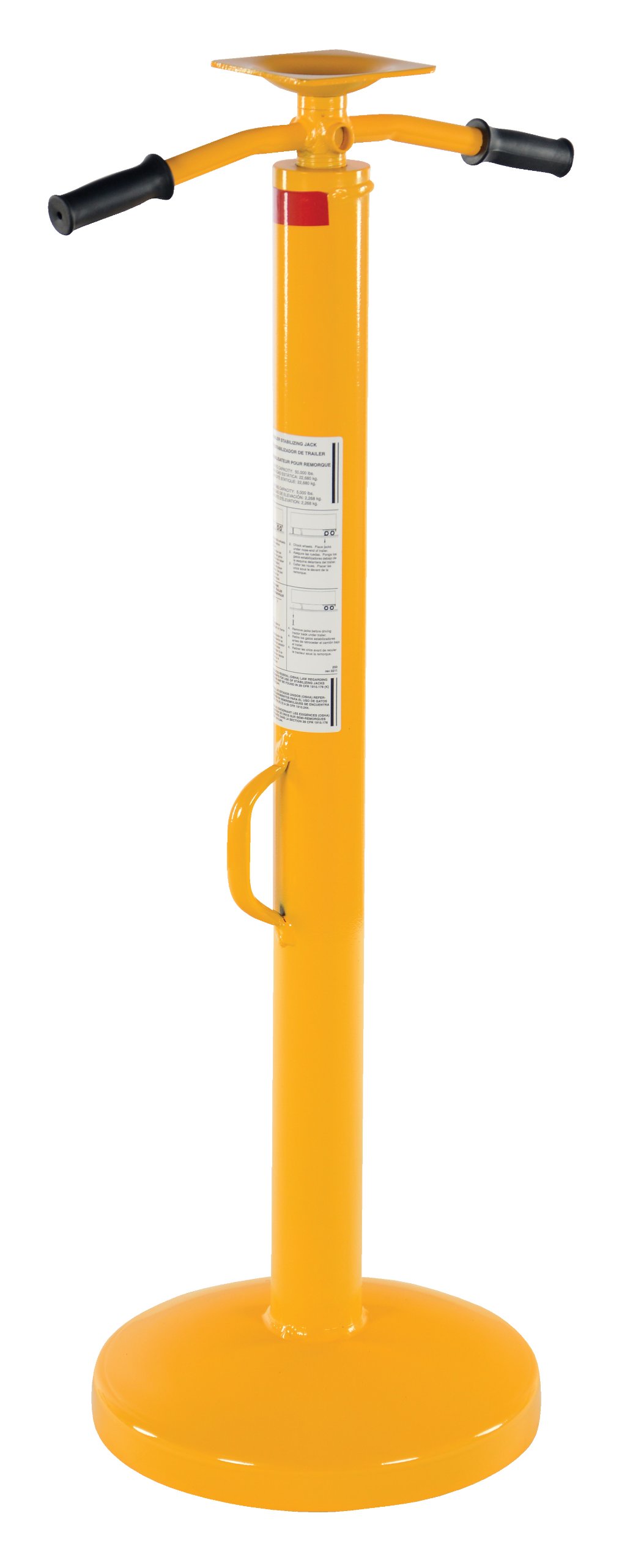 Vestil SJ-35-2H Steel Economy Stabilizing Jack with 2 Handles 16-5/8 In. x 16-5/8 In. x 44 In. 5,000 Lb. Lifting Capacity Yellow
