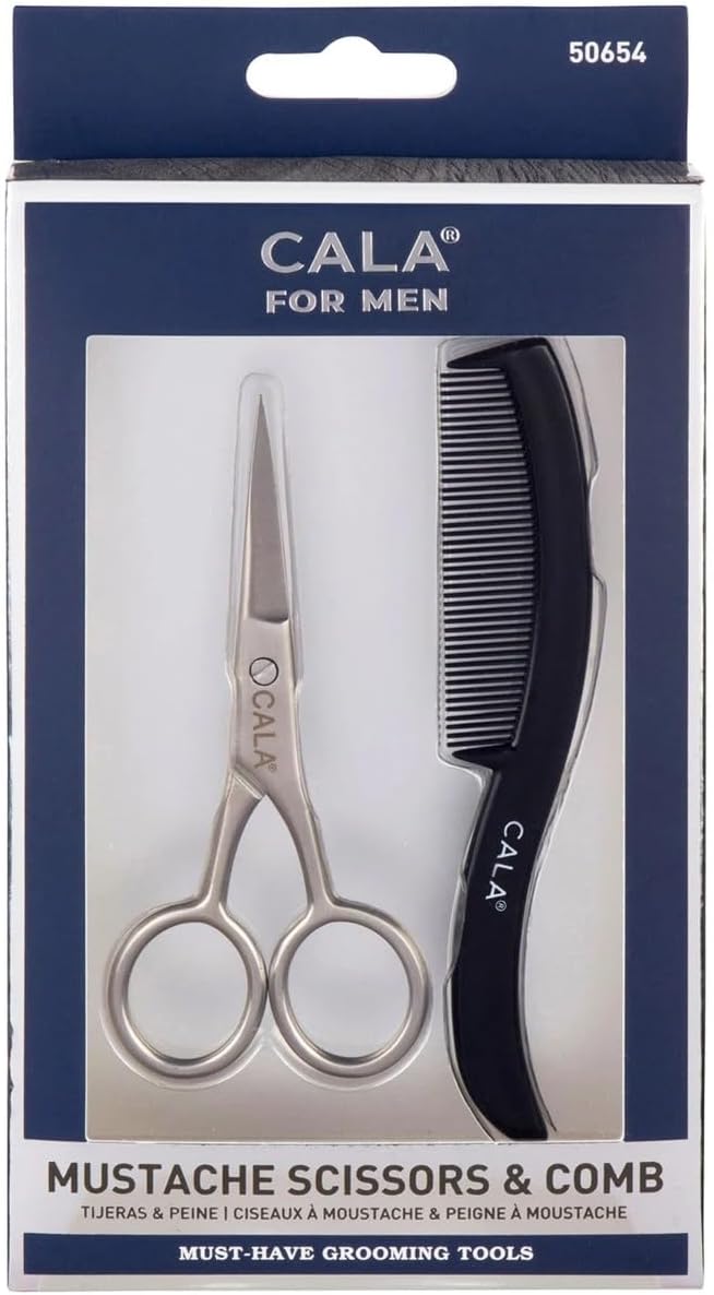 CALA for Men Mustache Scissors & Comb Set