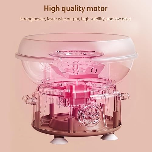 Miniatura 4 de Máquina de algodón de azúcar para niños y familia, mini máquina de algodón de azúcar con 10 palitos y cuchara de azúcar, regalo de cumpleaños