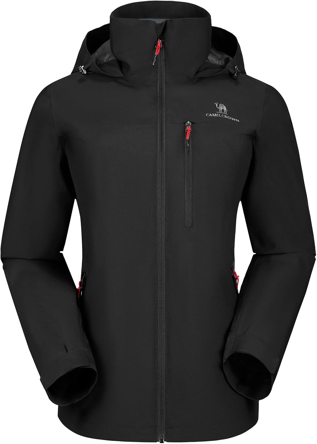 CAMEL CROWN Women's Waterproof Shell Jacket Windbreaker Hooded Rain Coat for Outdoor Hiking Climbing Traveling