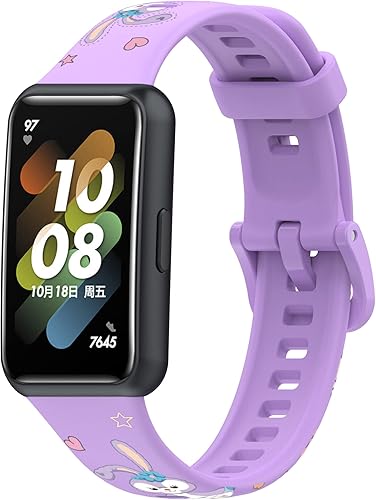 Miniatura 8 de TenCloud Paquete de 5 correas de repuesto diseñadas para Huawei Band 7, correas de silicona suave, correa de muñeca ajustable deportiva para Huawei