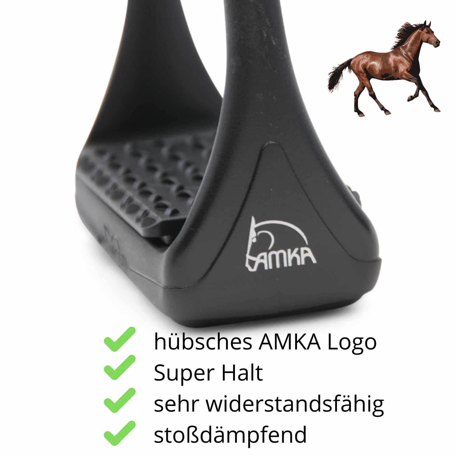 Compositi AMKA Soft Reflex Kunststoff Steigbügel schwarz breit rutschsicher